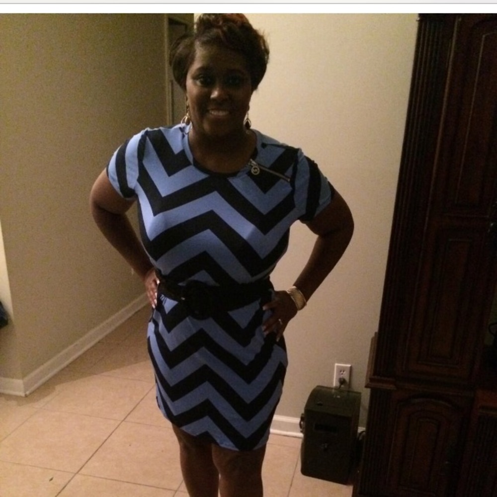Michael Kors blue chevron dress