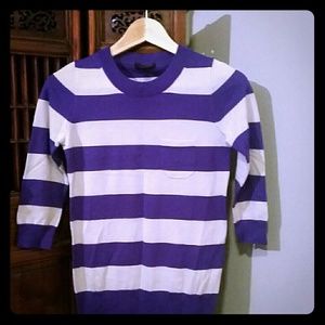 Striped sweater with front pocket detail