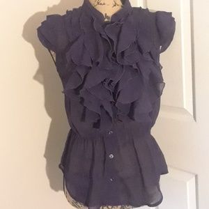 Miley Cyrus Max Azria Sheer Ruffled Top