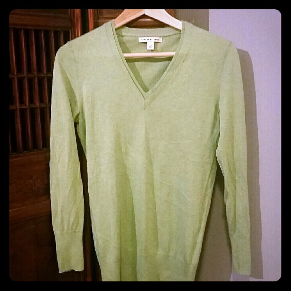 Light green silk-blend sweater