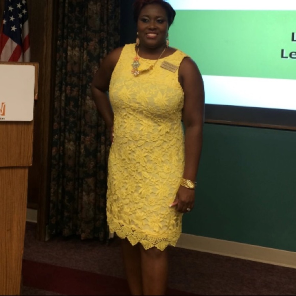 Yellow Ralph Lauren lace dress
