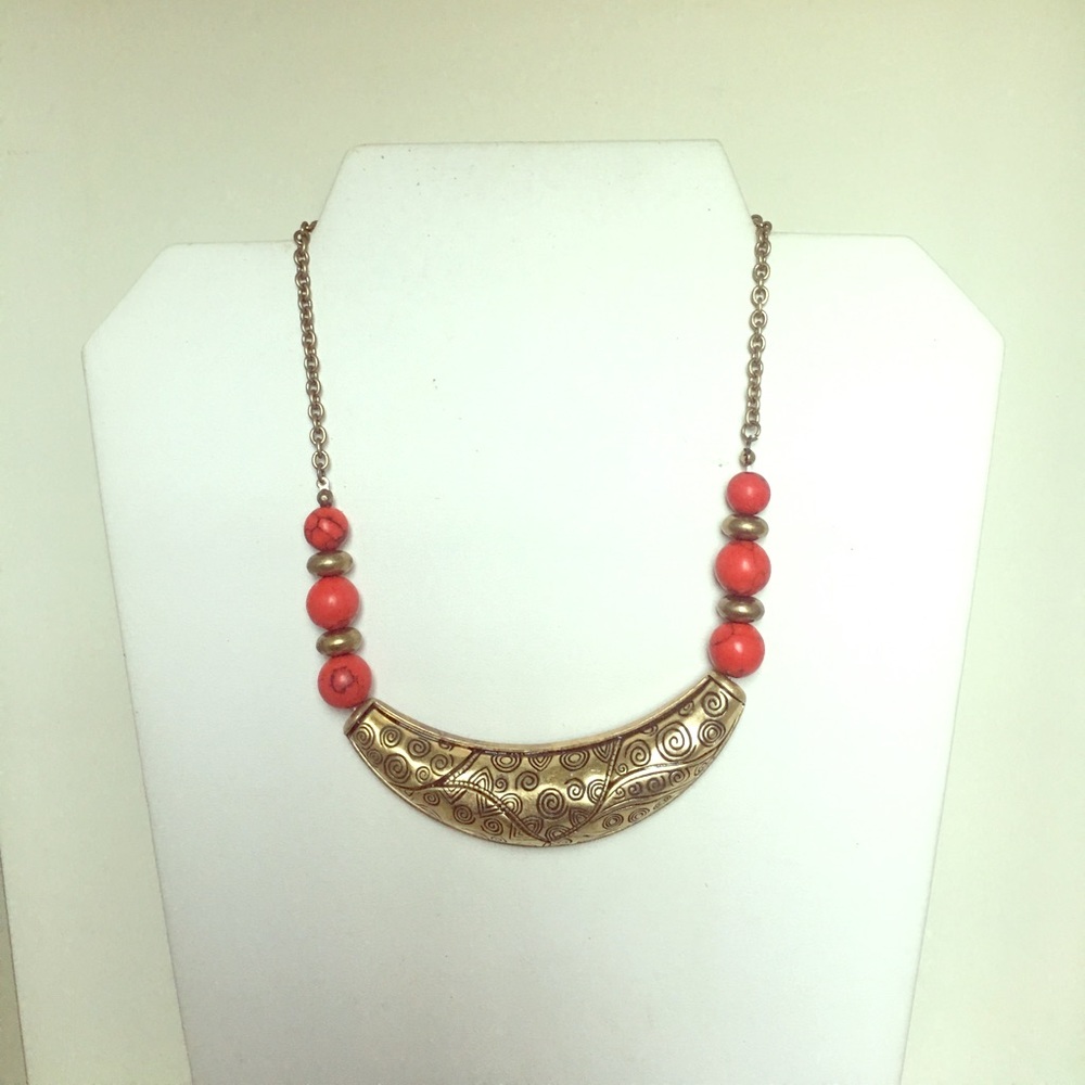 Metal half moon necklace