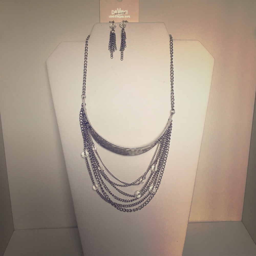 Textured metal necklace
