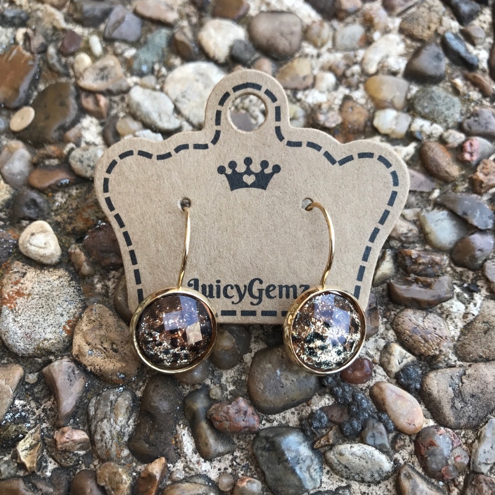 Leopard sparkle drop earrings from Juicy Gemz