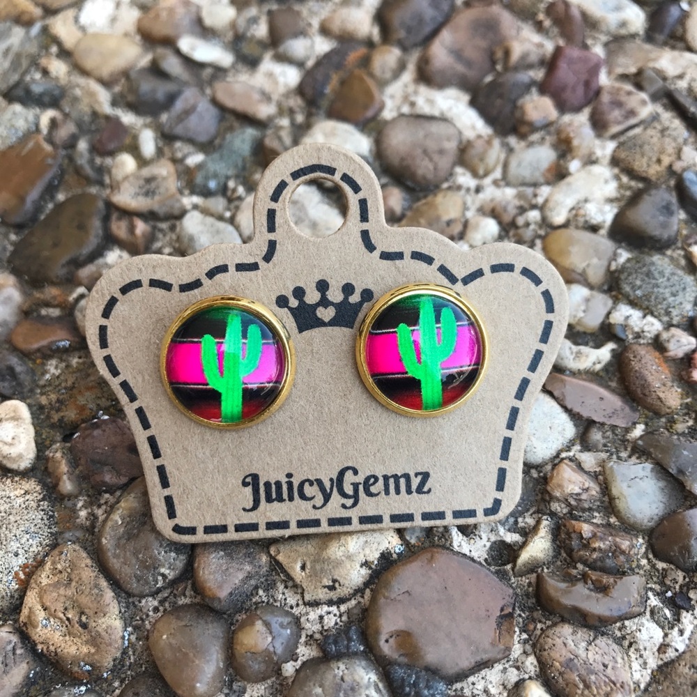 New Juicy Gemz Cactus Earrings