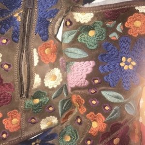 Embroidered floral uggs Never Worn