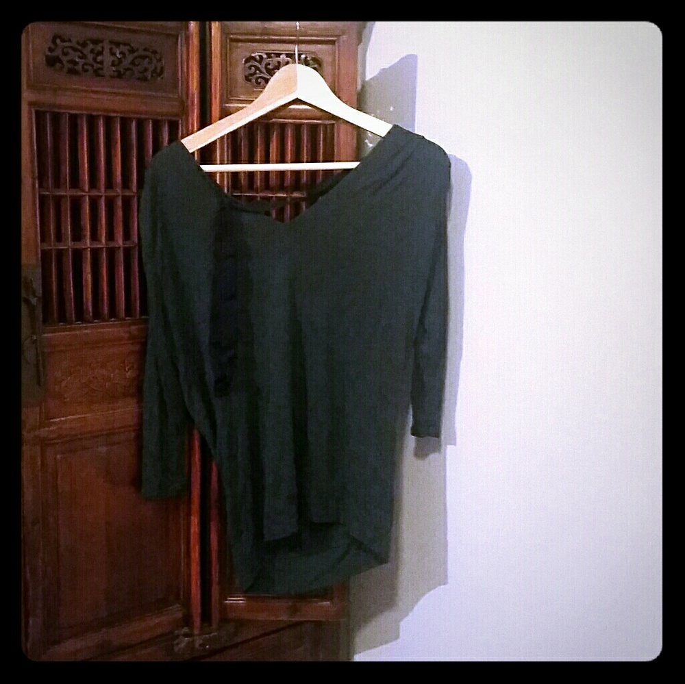 Anthropologie Dark teal top with open back