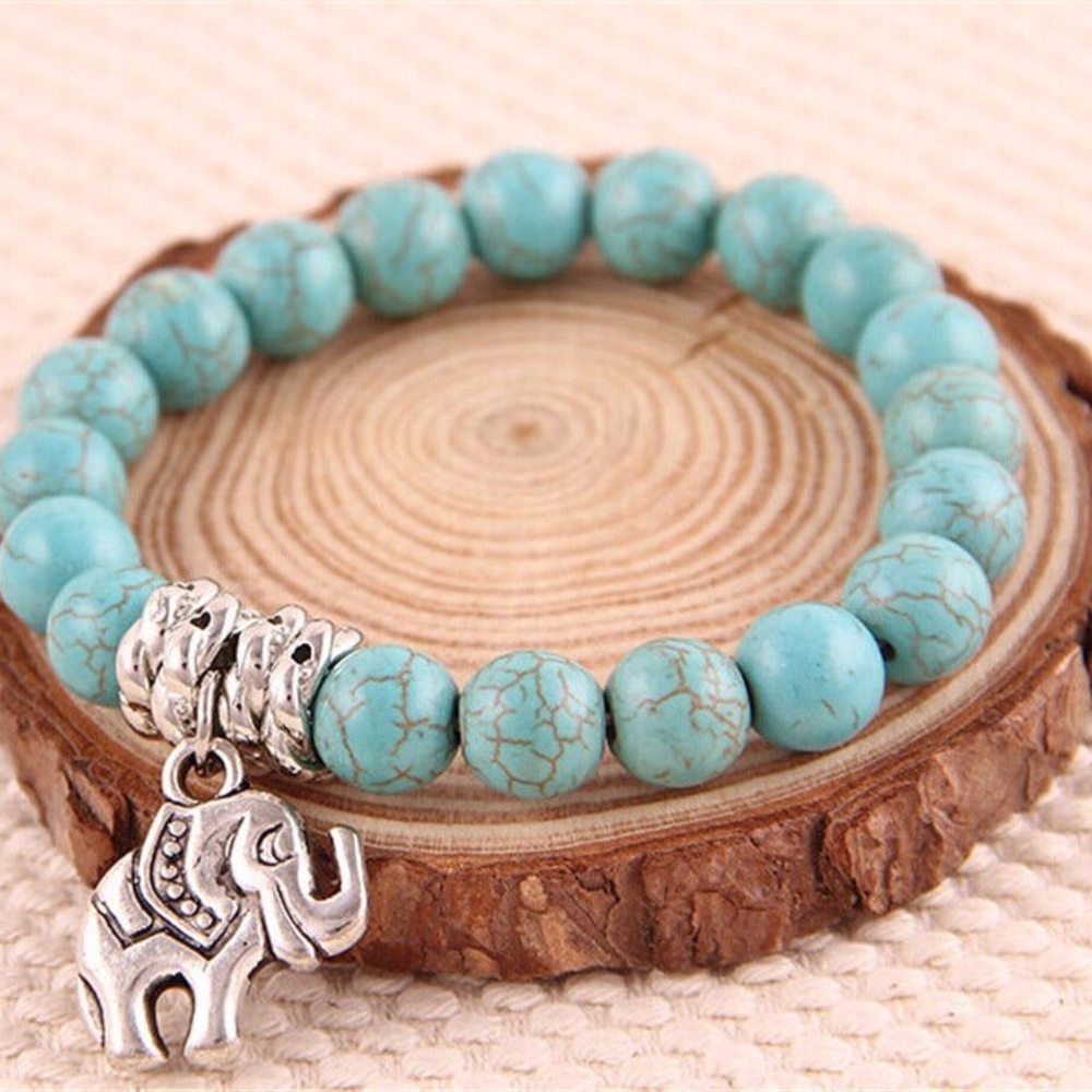 Elephant Turquoise Stretch Bracelet