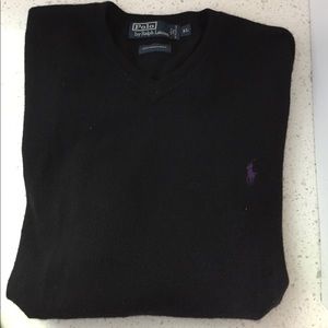 Polo by Ralph Lauren black merino v neck sweater