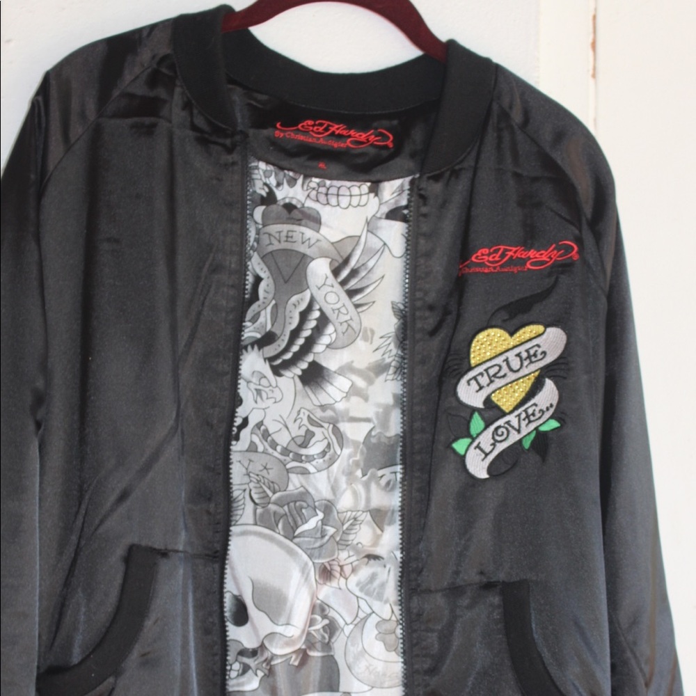 Females Ed Hardy Silk Bomber