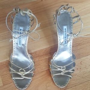 Manolo Blahnik gold heels Manolo Blahnik gold heels