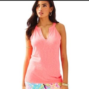 Lilly Pulitzer Pink Sun Ray Arya Tank Lilly Pulitzer Pink Sun Ray Arya Tank