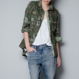 Zara military jacket/shirt with studded pocket