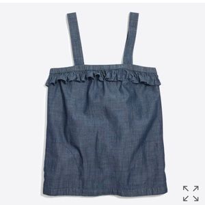 J Crew Size 4 chambray ruffle flounce tank top J Crew Size 4 chambray ruffle flounce tank top