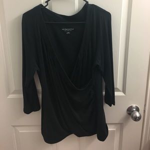 Soft surrounds black 3/4 sleeve blouse XL