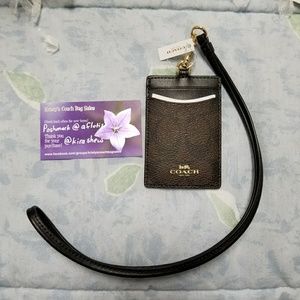 NWT Coach id badge lanyard in brown/black
