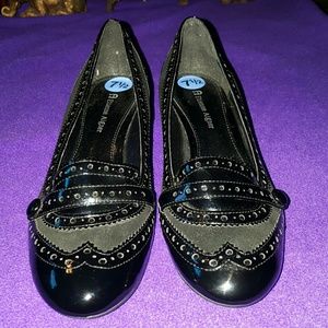 Etienne Aigner suede and patent leather shoes