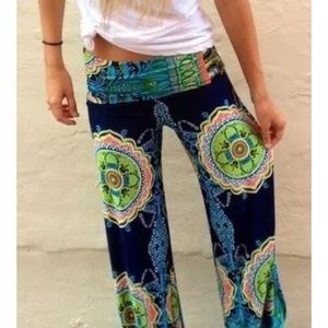 Bohemian Flowy Printed Wide Leg Comfy Pants