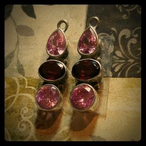 #0083 Topaz, Garnet and Amethyst Earrings