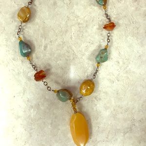 Silpada Turquoise/stone/ silver necklace