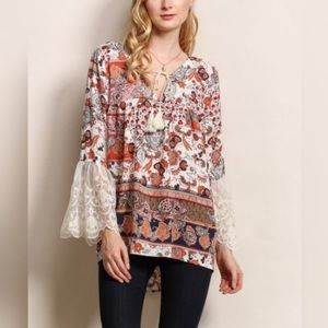 !!COMING SOON!! Lace Sleeve Tunic Blouse !!COMING SOON!! Lace Sleeve Tunic Blouse