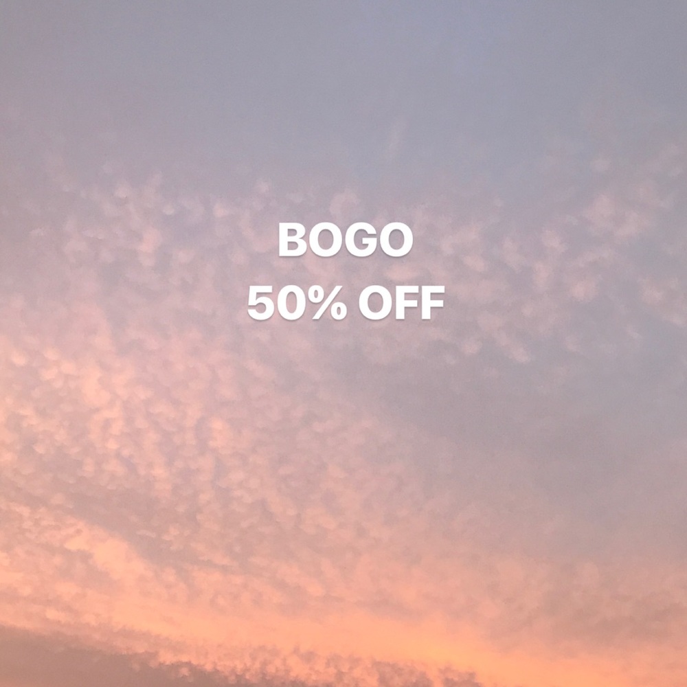 buy one get one 50% off!
