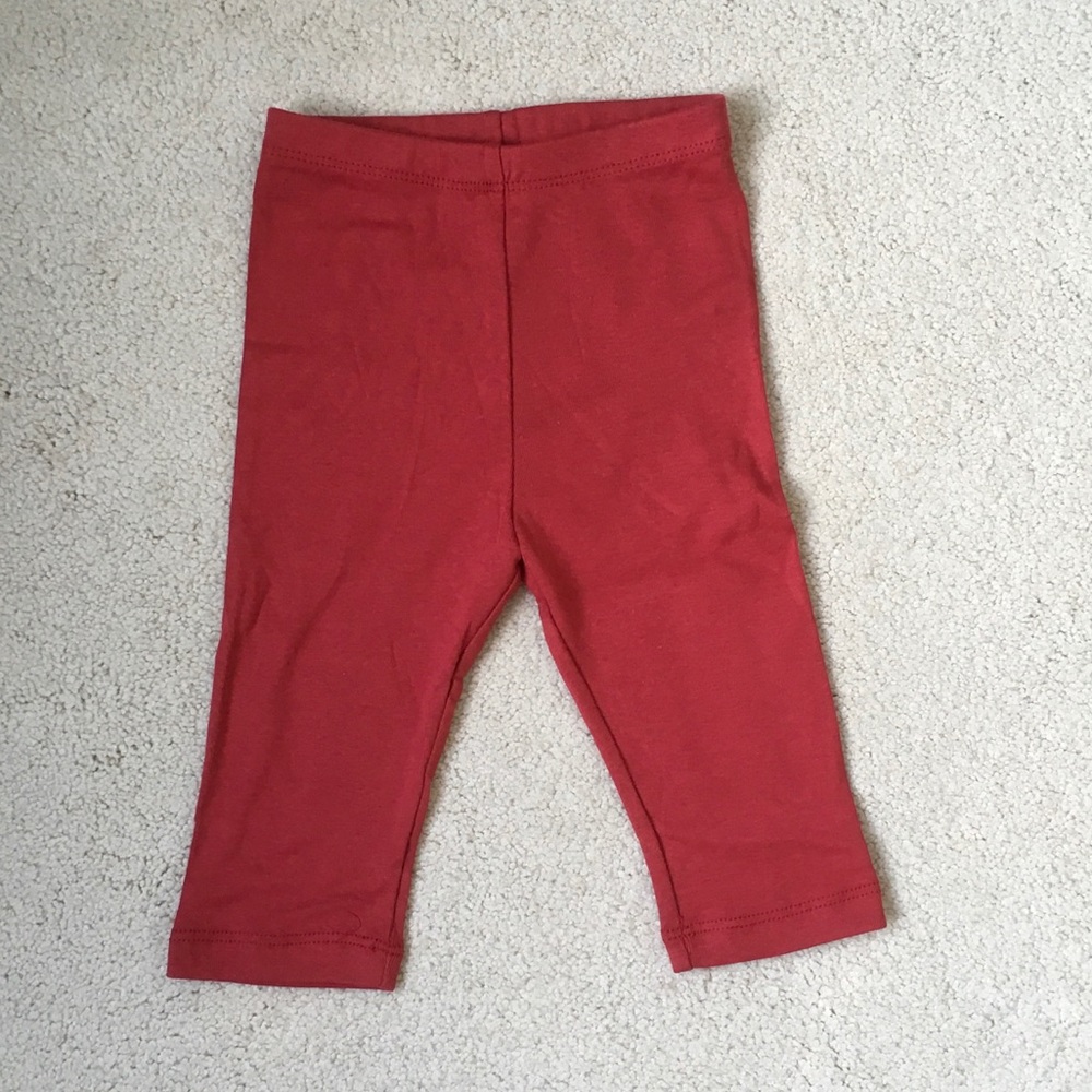 Girls City Threads Red Capri Leggings NWOT 3T