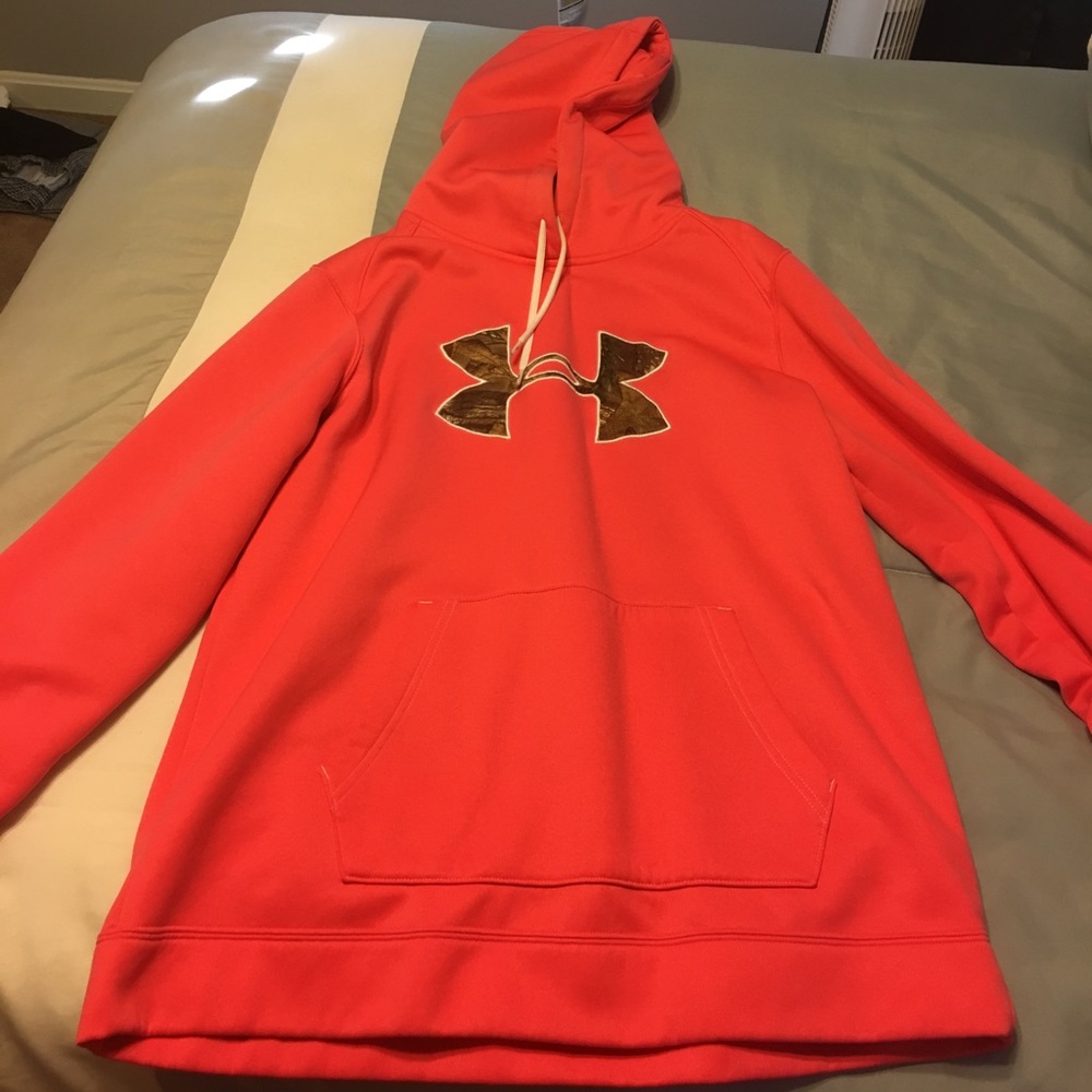 Pink camouflage under armour hoodie