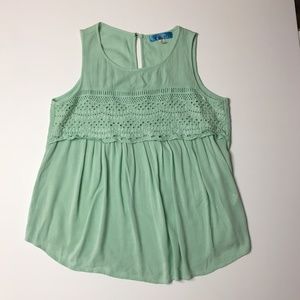 Seafoam lace trimed tank top Medium Seafoam lace trimed tank top Medium