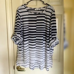 Cato Semi Sheer Striped Blouse 18/20 Cato Semi Sheer Striped Blouse 18/20
