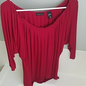 Red N.Y. & Co 3/4 Sleeve Top Size S