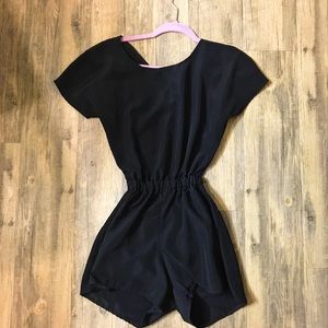 Black open back romper size small!