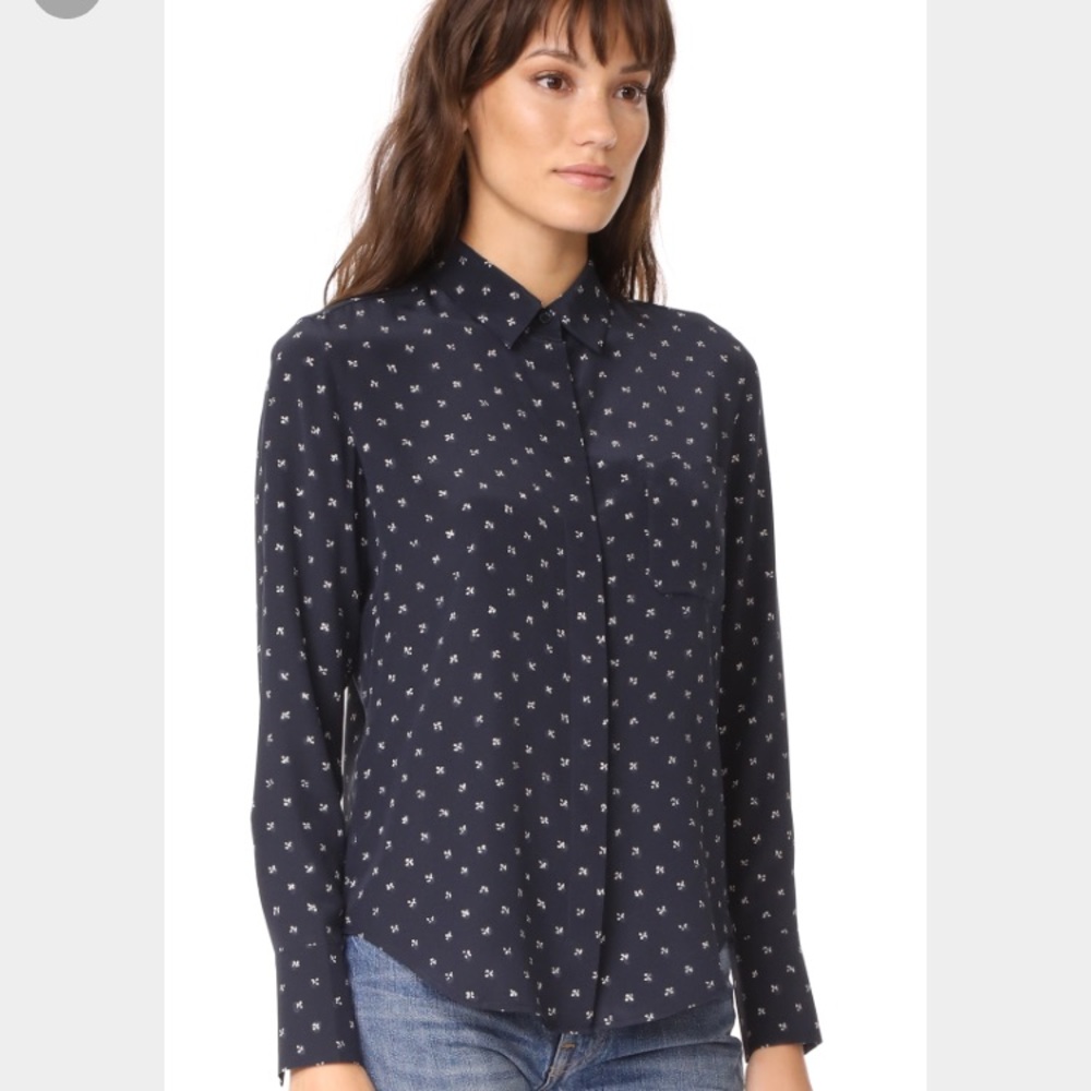 Pinkie Paris navy blouse white anchors
