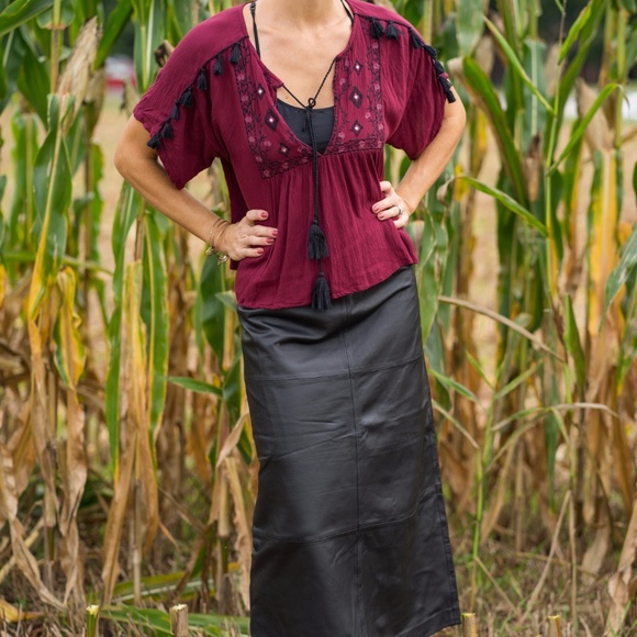 Vintage 100% leather skirt