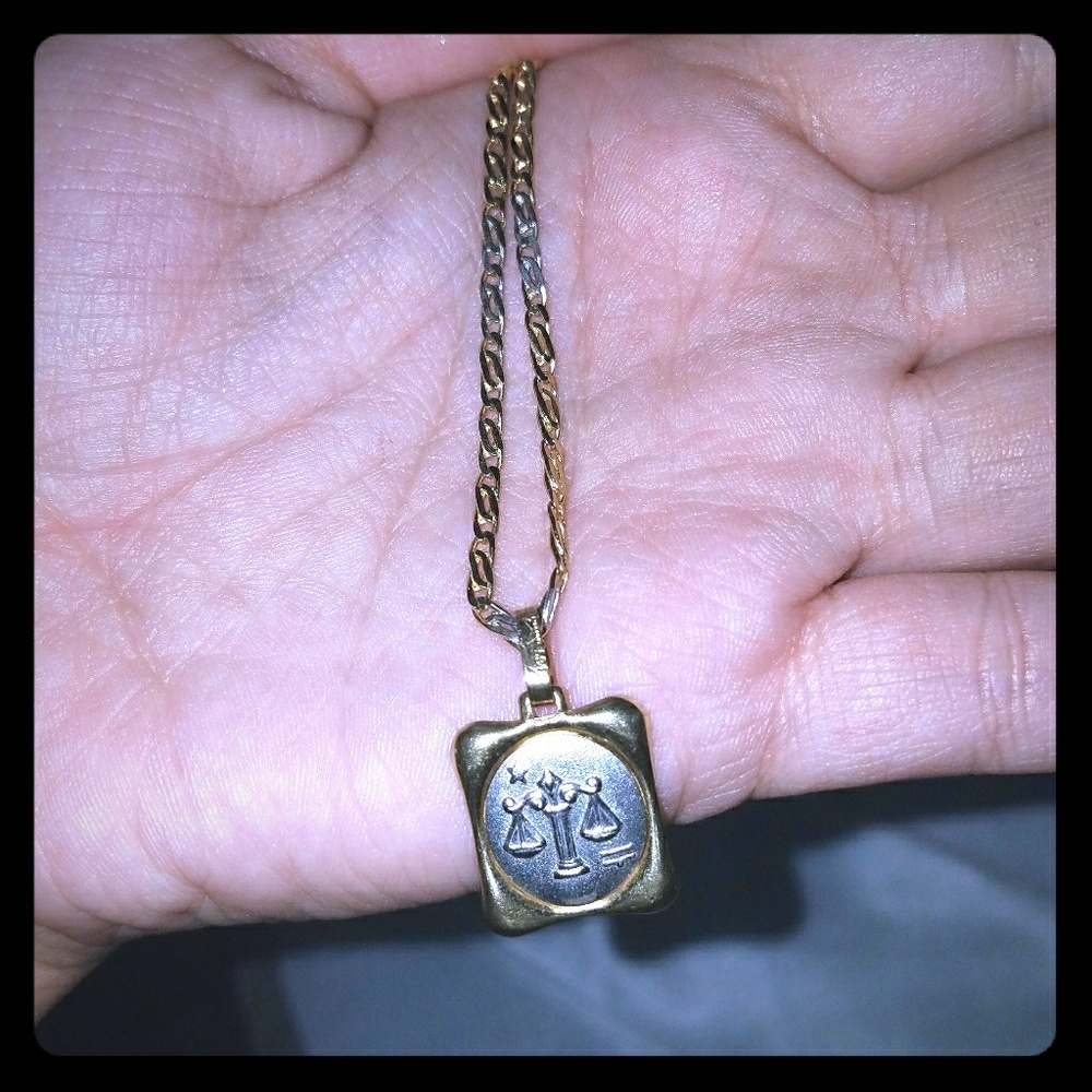 Authentic Gold/Silver Libra Zodiac Sign Necklace