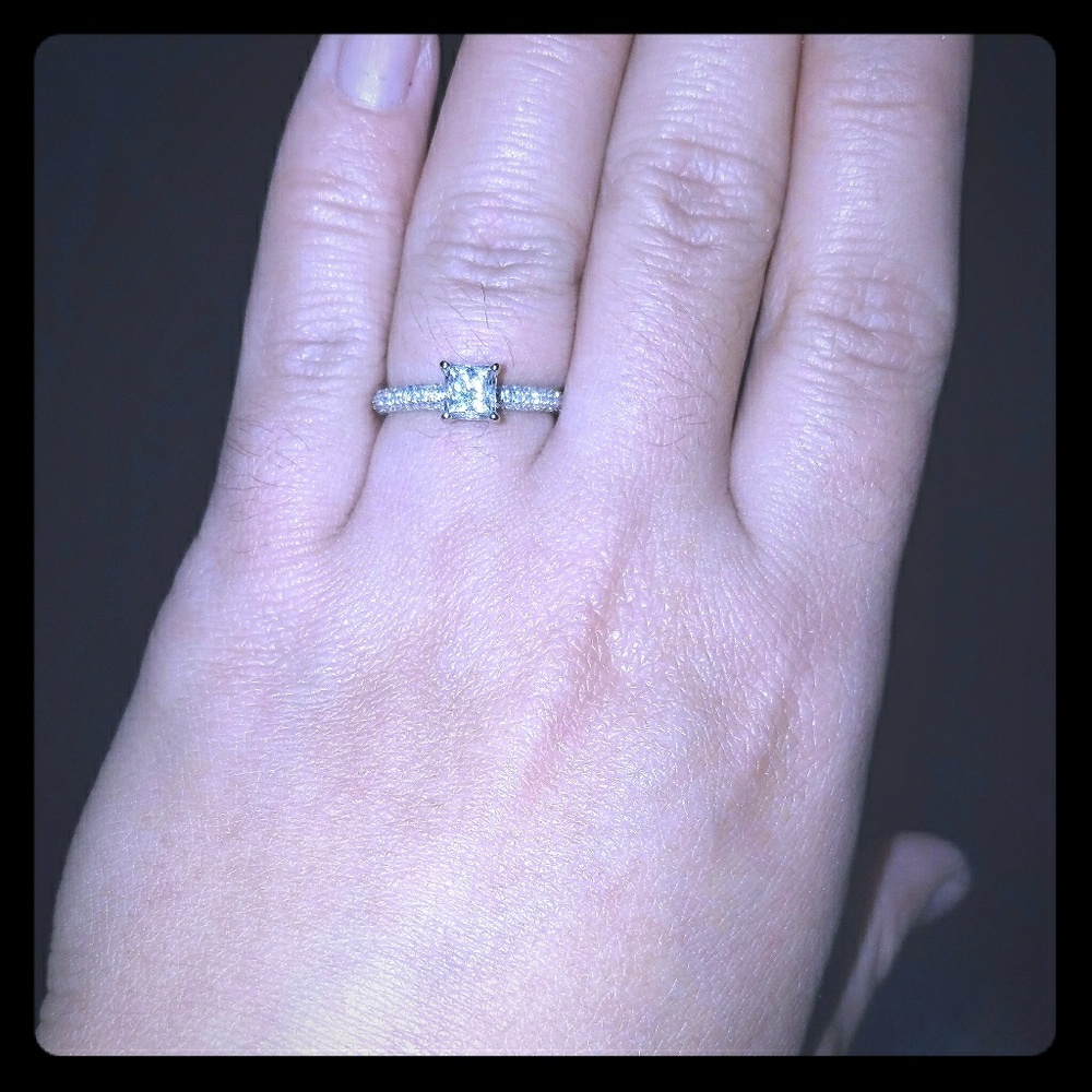 Authentic, Princess Cut Diamond Engagement Ring