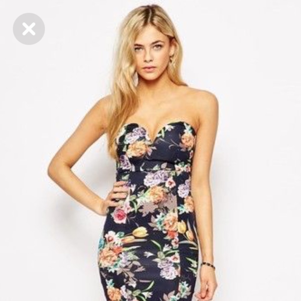 🌸Oh My Love Flower Print Midi Bodycon Dress