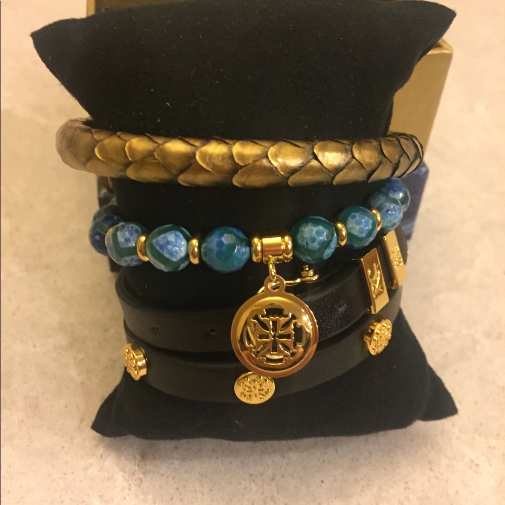 Rustic cuff ~ 3 bracelet set - Picture 2 of 3