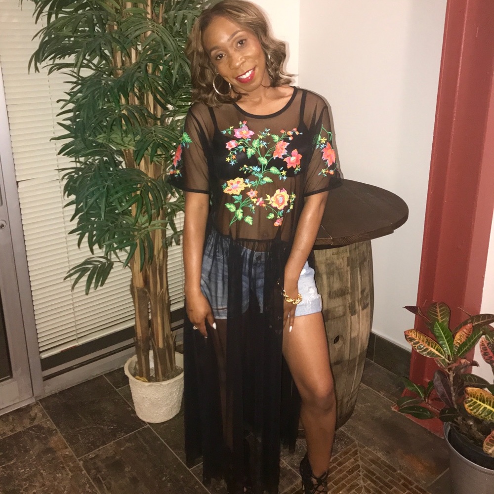 Zara Sheer Shirt with Florals