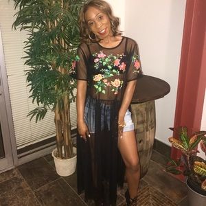 Zara Sheer Shirt with Florals