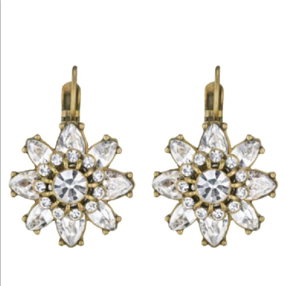 NWT crystal floral earrings