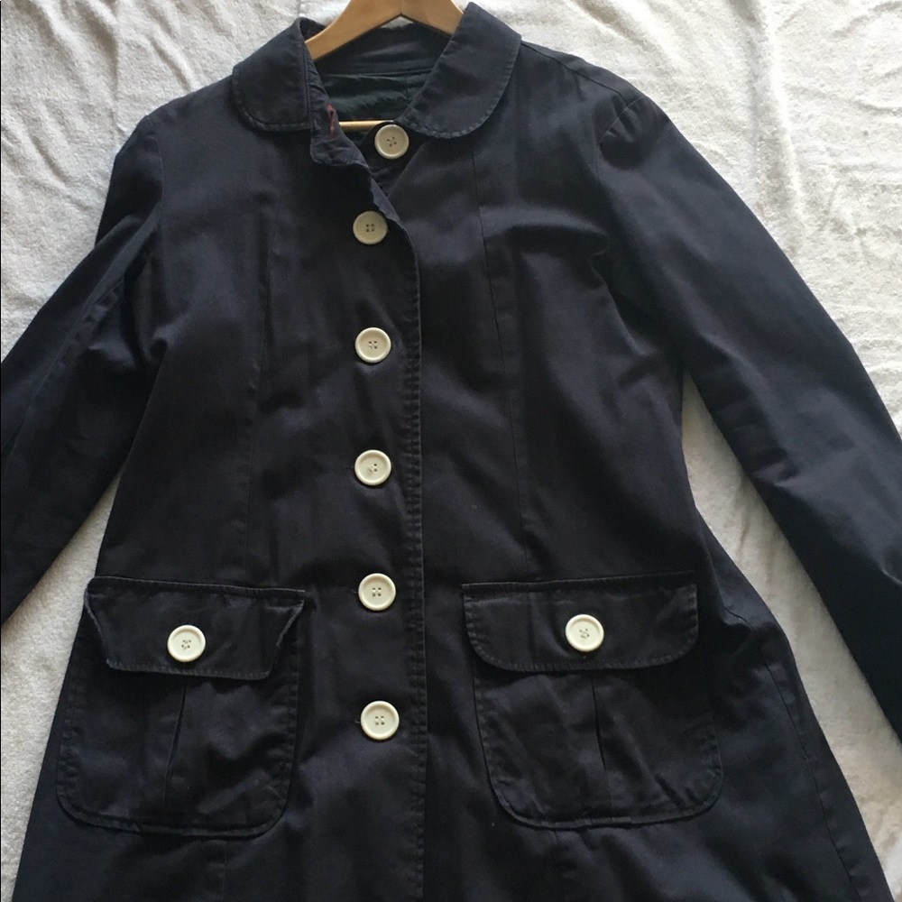 Navy blue jacket.