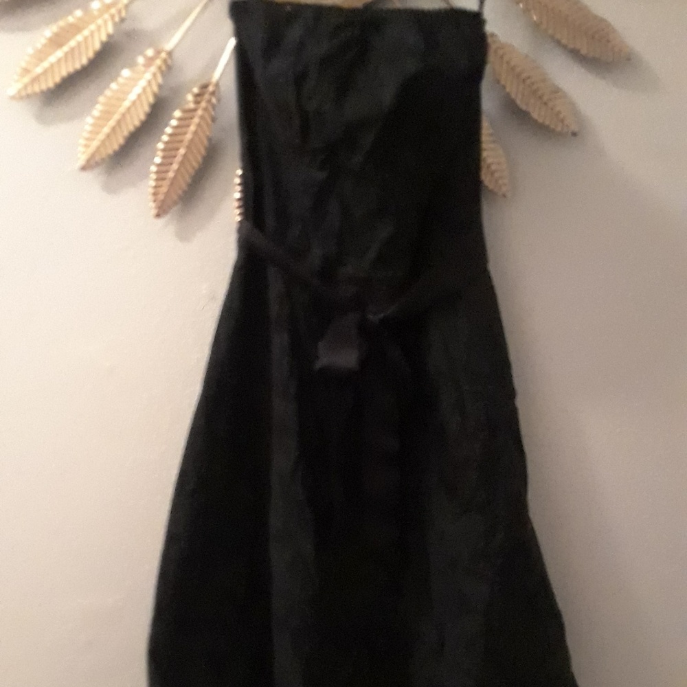 Strapless black dress