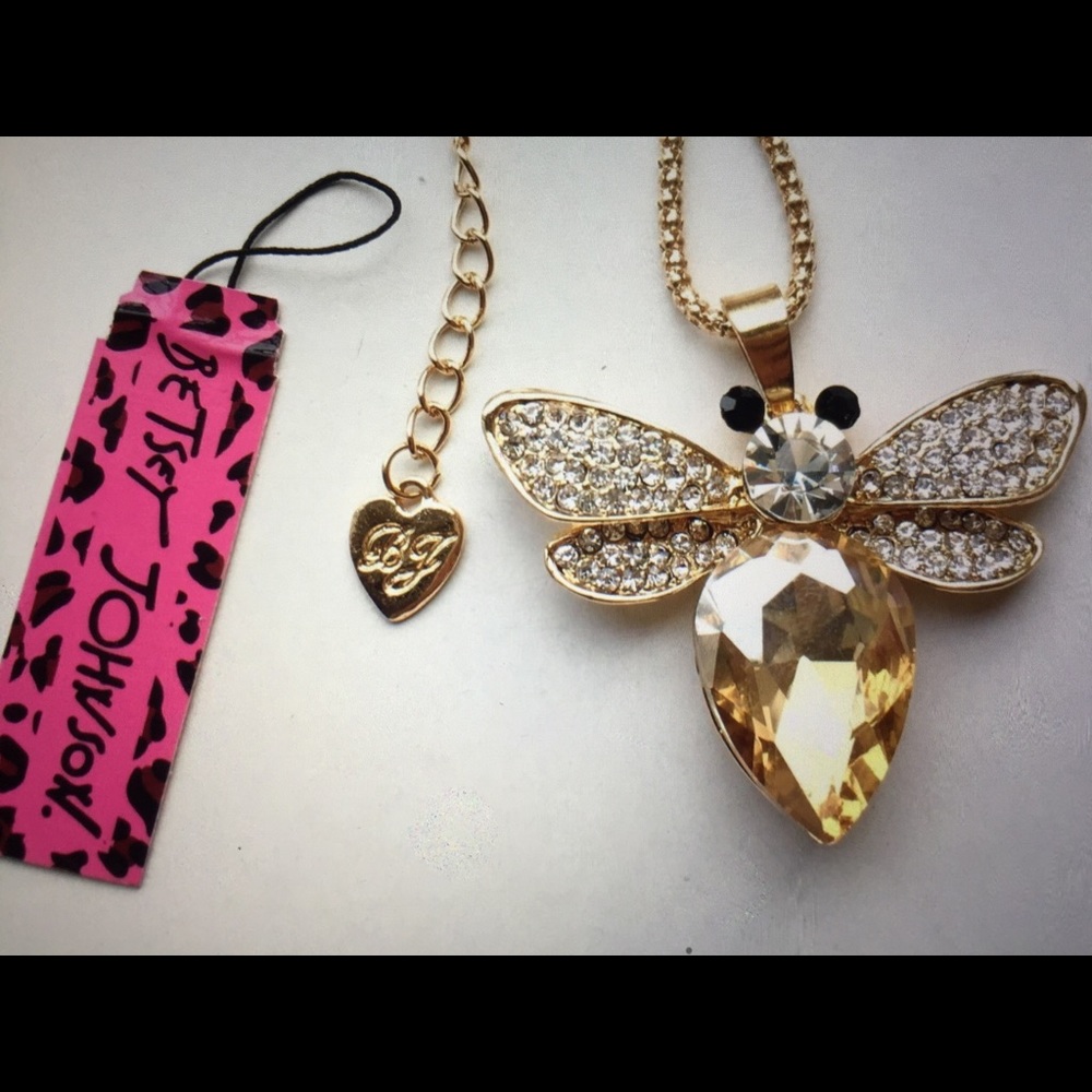 Betsey Johnson gold bumble bee necklace! Nwt!