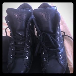 Chanel quilted high top sneakers Chanel quilted high top sneakers