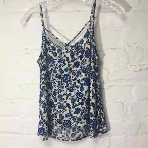 Blue & White Floral Top H&M Size 4 - Picture 3 of 4