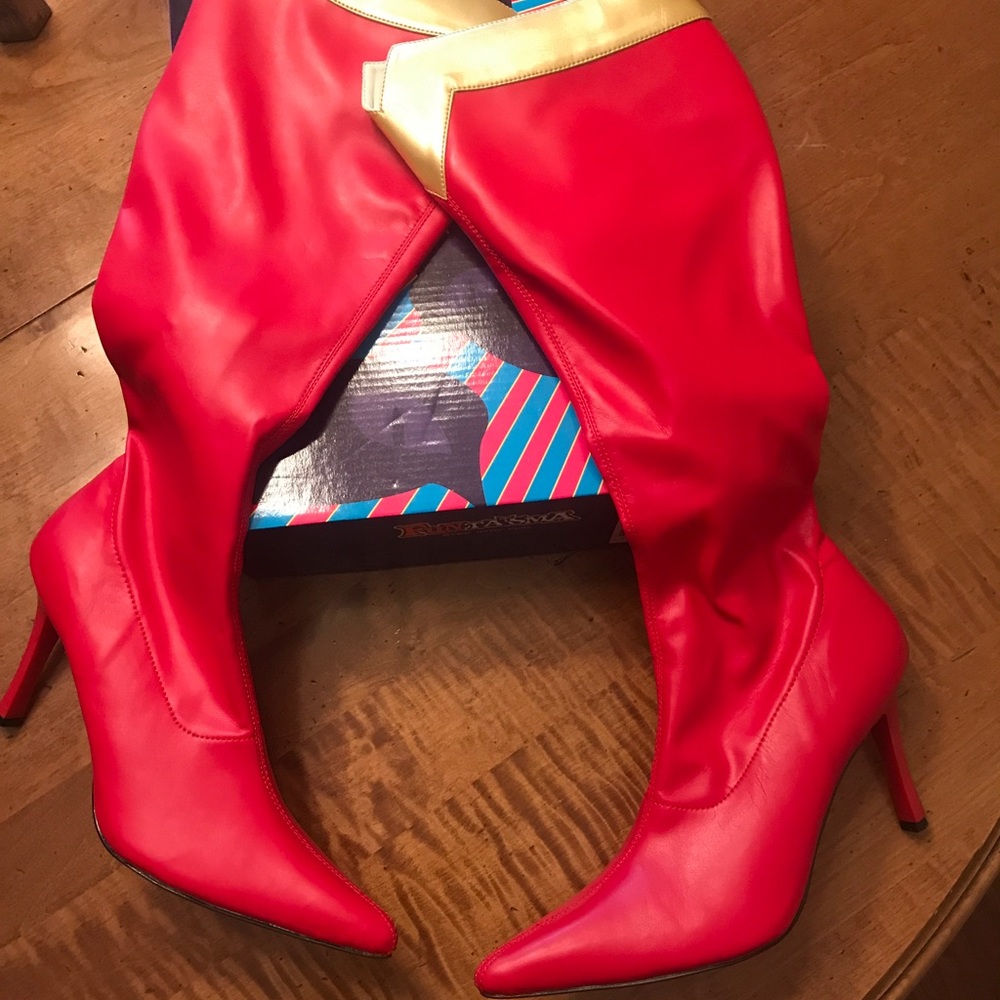 Superhero red boots! Halloween!