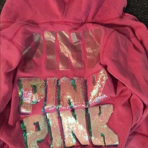 Pink hoodie &bridesmaid dress