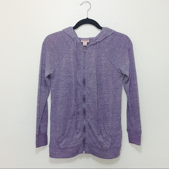 Comfortable Lavender Jersey Knit Full-Zip Hoodie - Picture 2 of 4