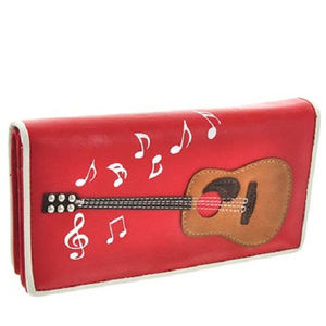 Sold 6Wallet - Brown Guitar and Notes (Red)
